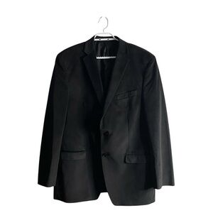 Calvin Klein Men's Black Velvet Formal Notch Lapel Single Breasted Blazer